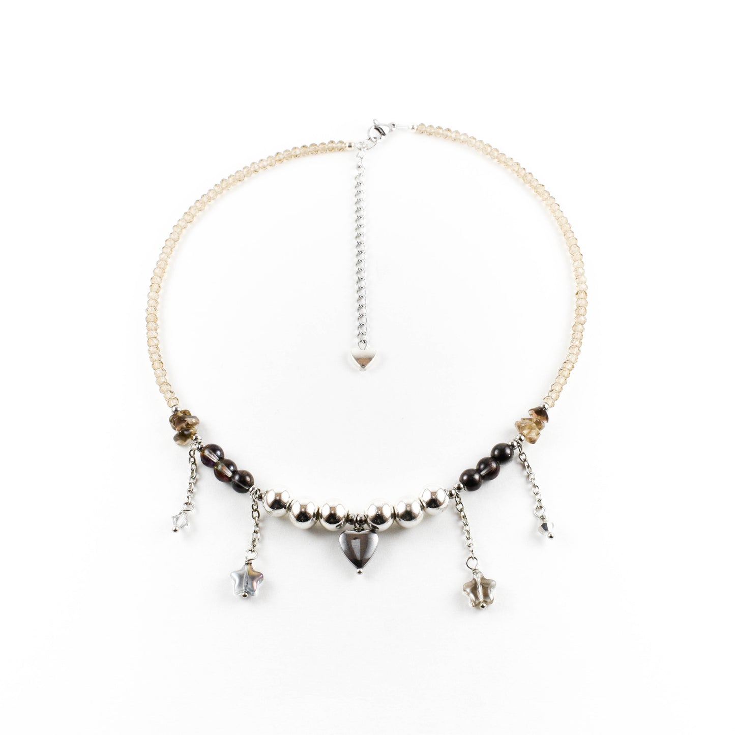 Silver Lovestruck Beaded Necklace