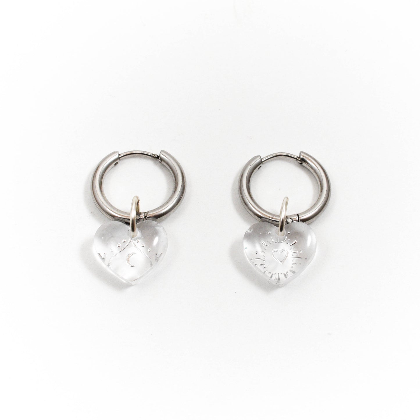 Locked In Silver Heart Earrings