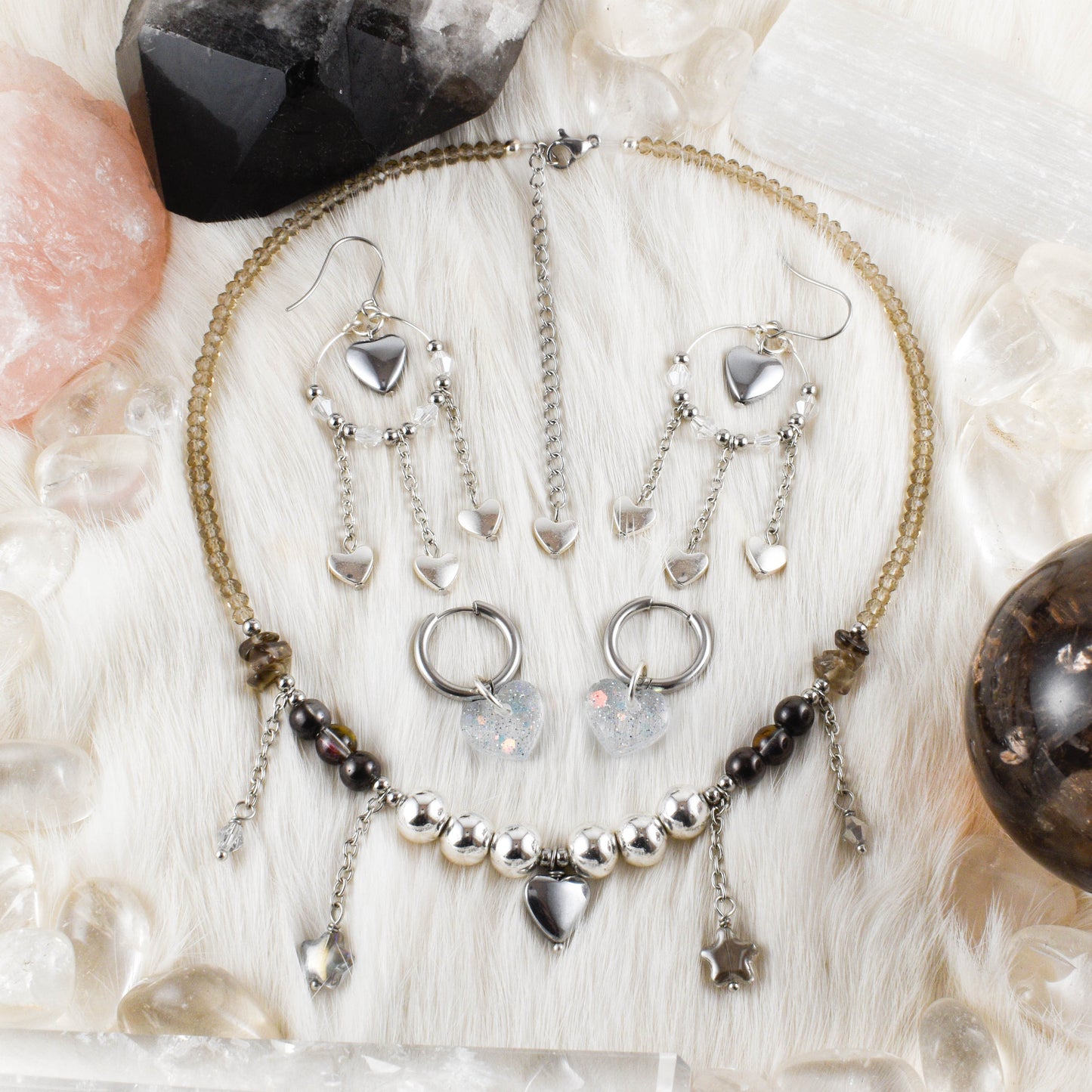 Silver Lovestruck Beaded Necklace