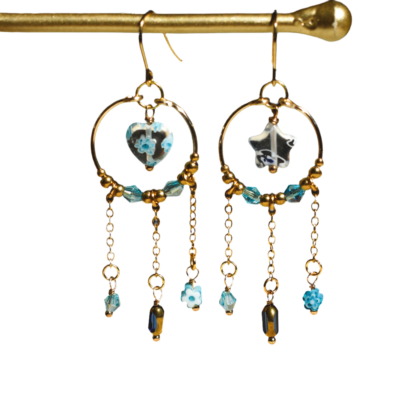 Blue lamp work Earrings