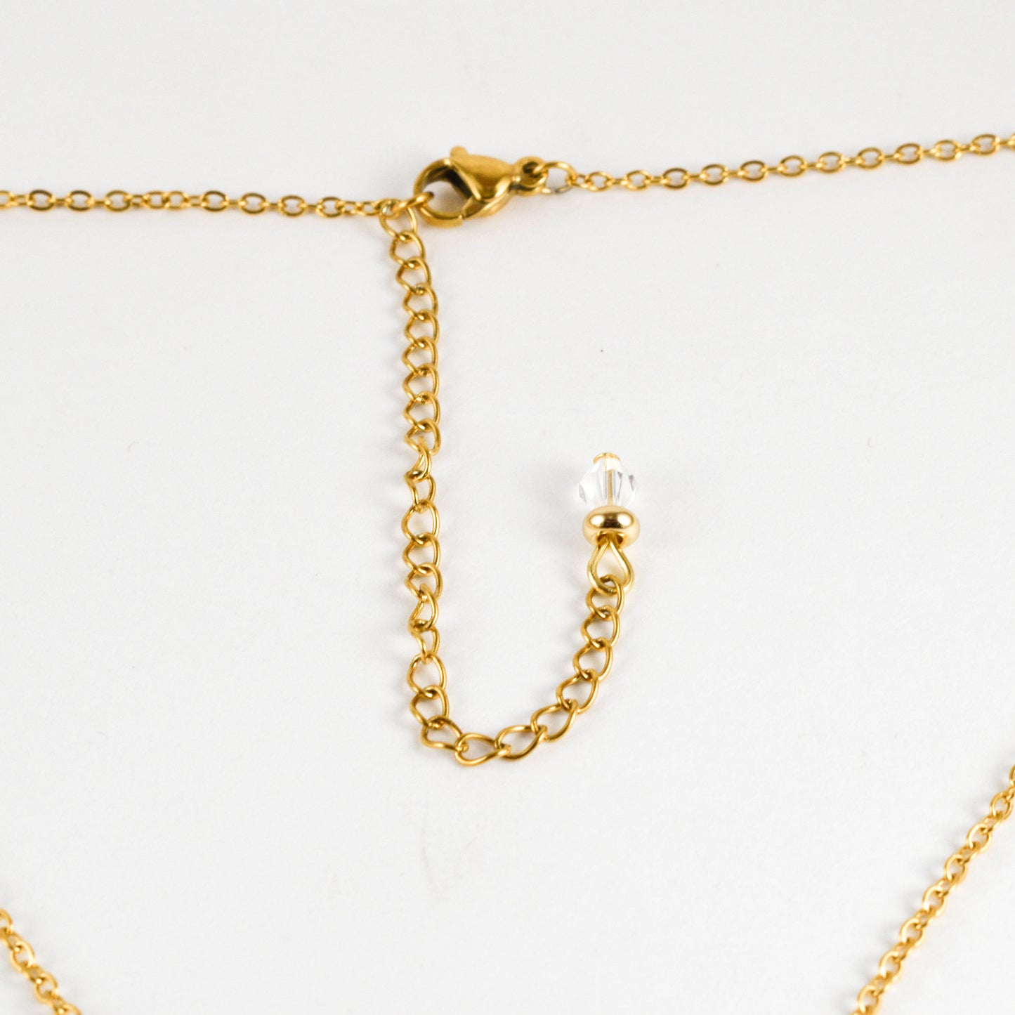 Clear Quartz and Golden Snake Stainless Steel Chain Necklace