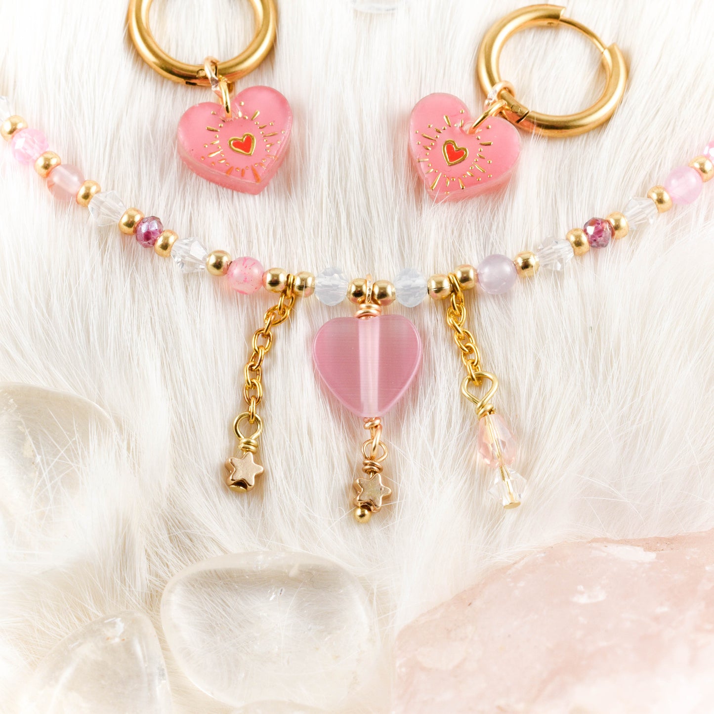 Princess of Hearts Beaded Necklace