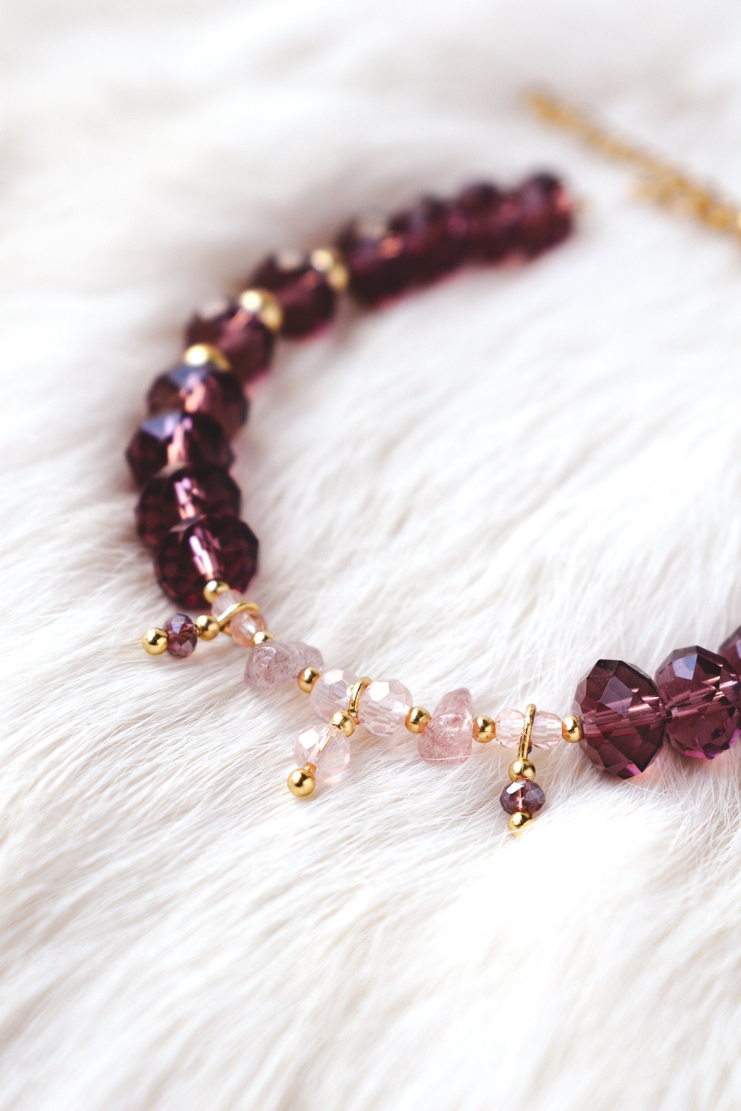 Strawberry Mauve Crystal Bracelet