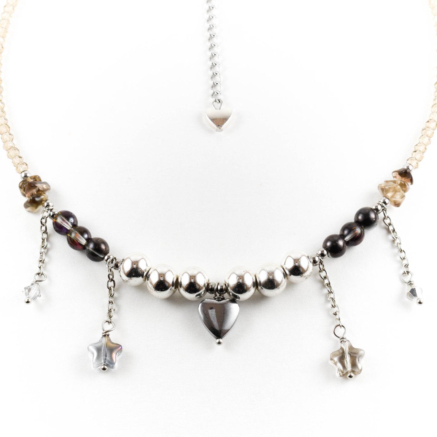 Silver Lovestruck Beaded Necklace