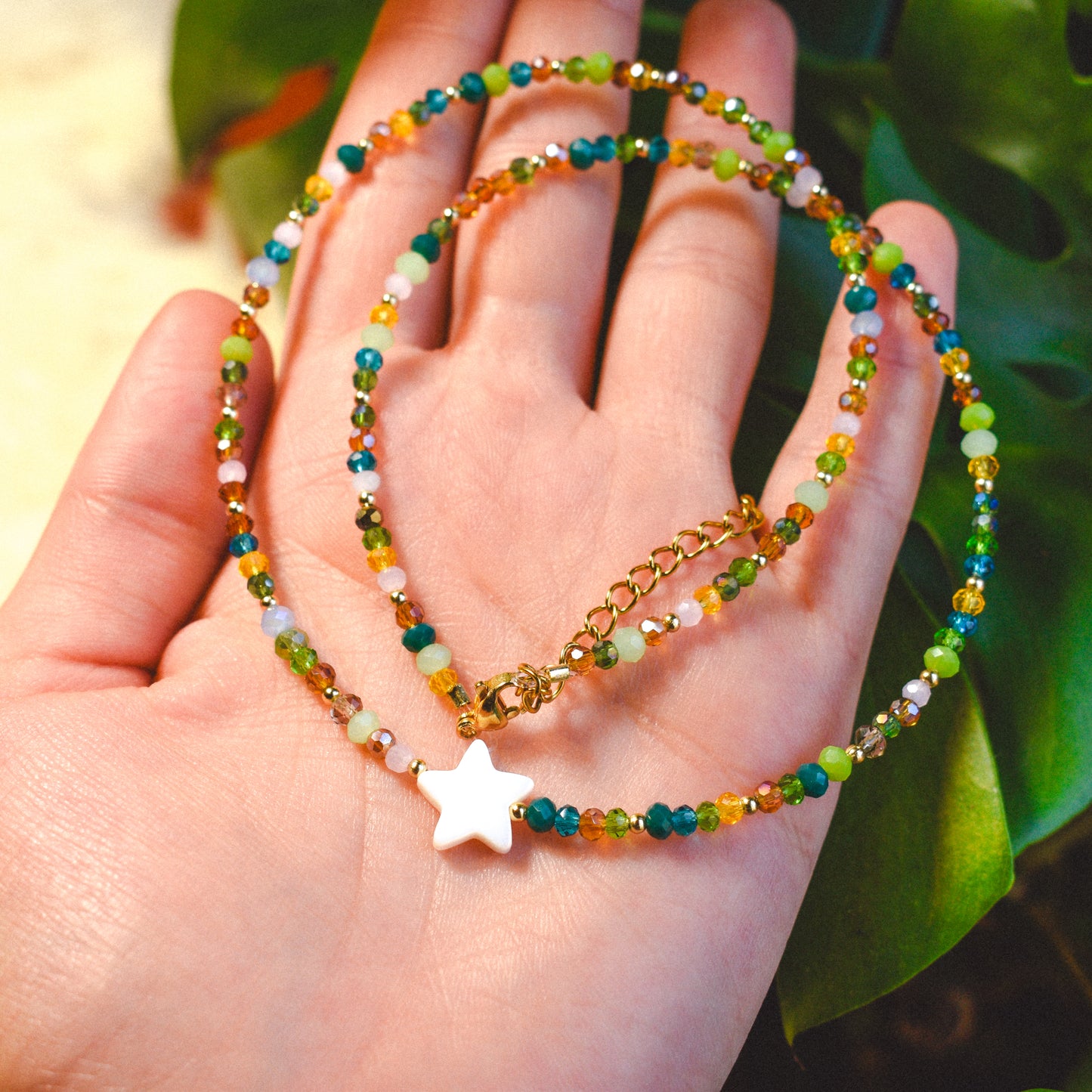 Star child Green Necklace
