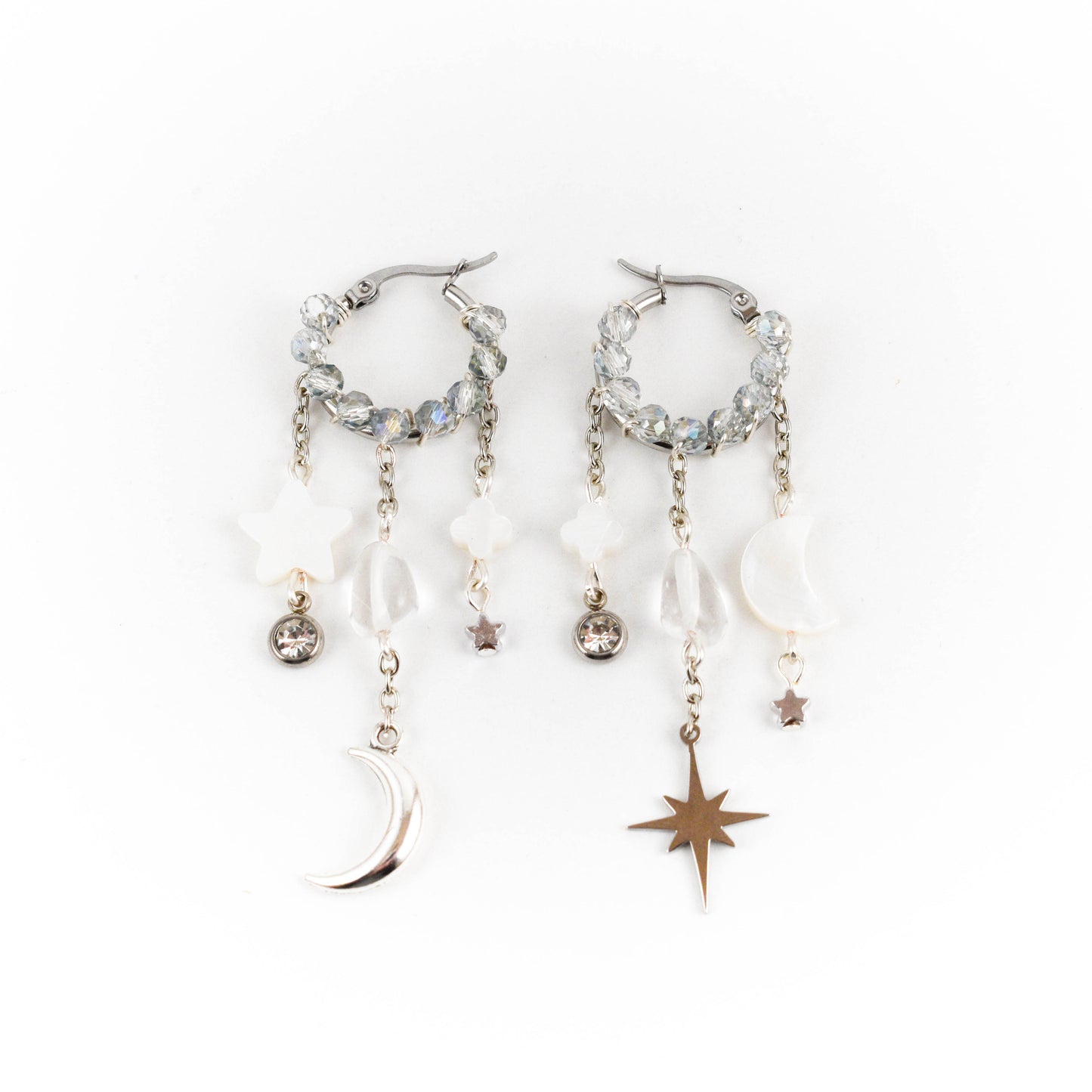 Winter Sky Charm Hoop Earrings