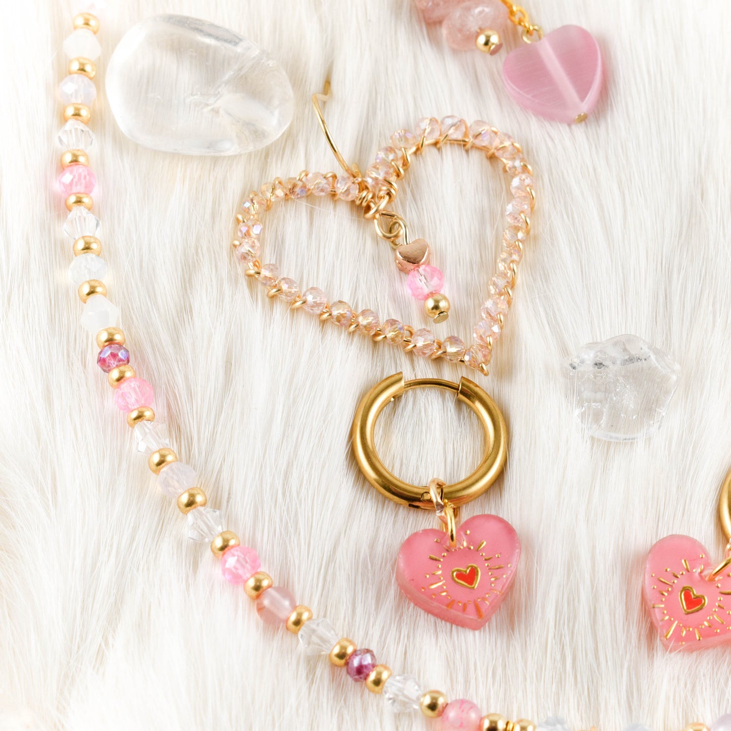 Princess of Hearts Beaded Necklace