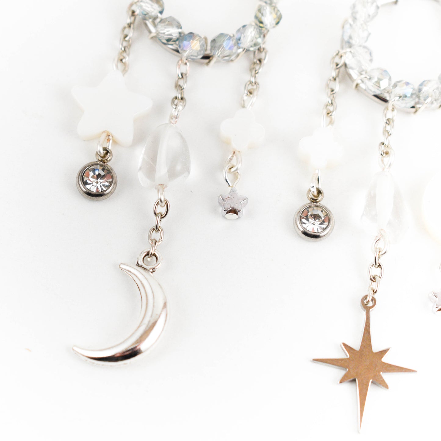 Winter Sky Charm Hoop Earrings