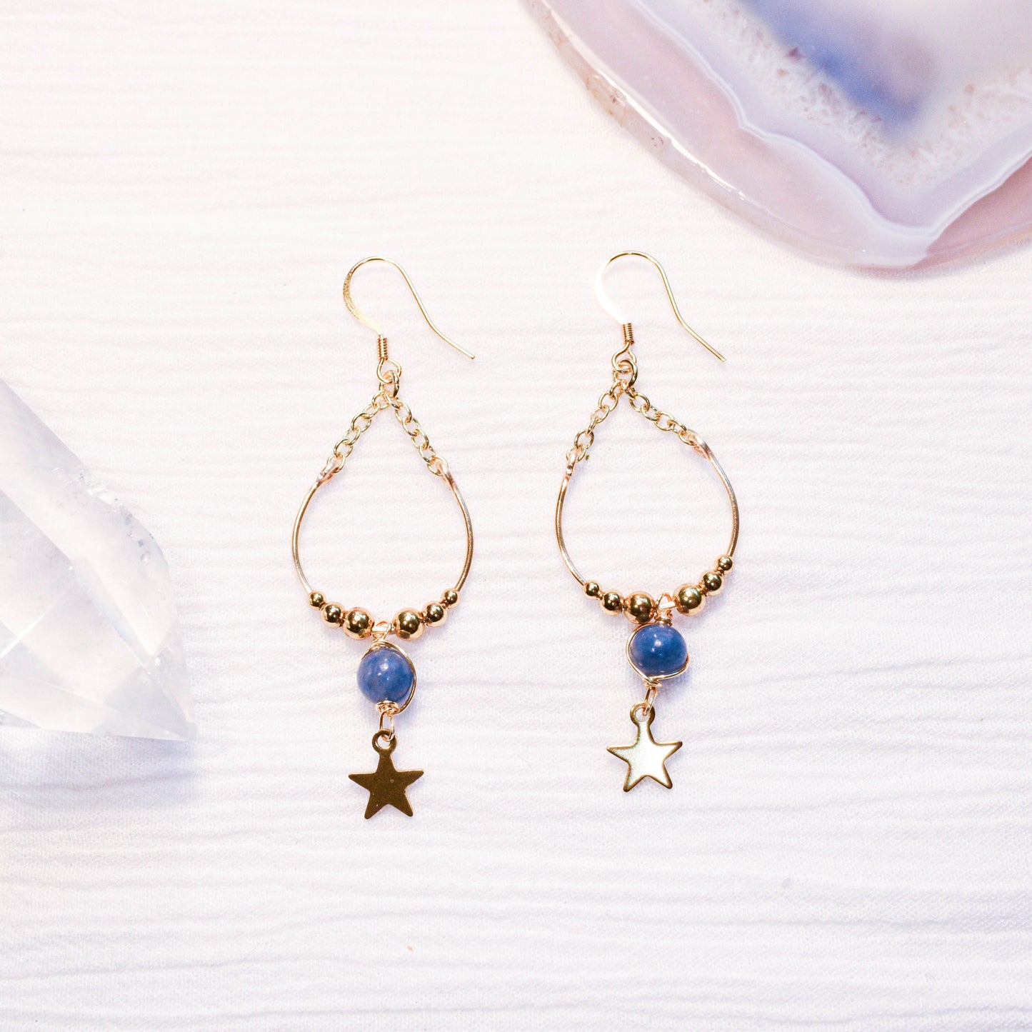 Cosmic Blue Teardrops Earrings
