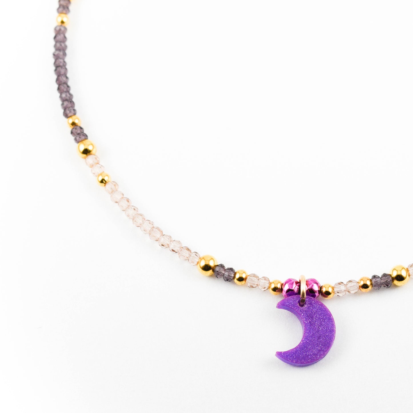 Royal purple Moon Necklace