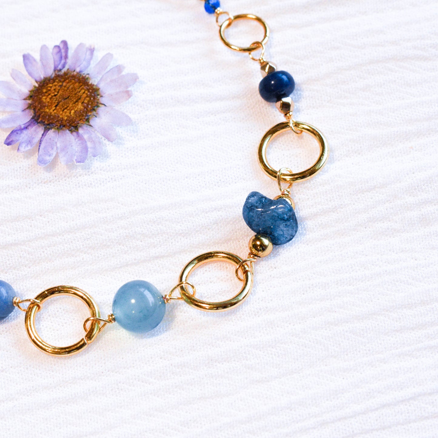 Deep Blue Crystal Link Bracelet