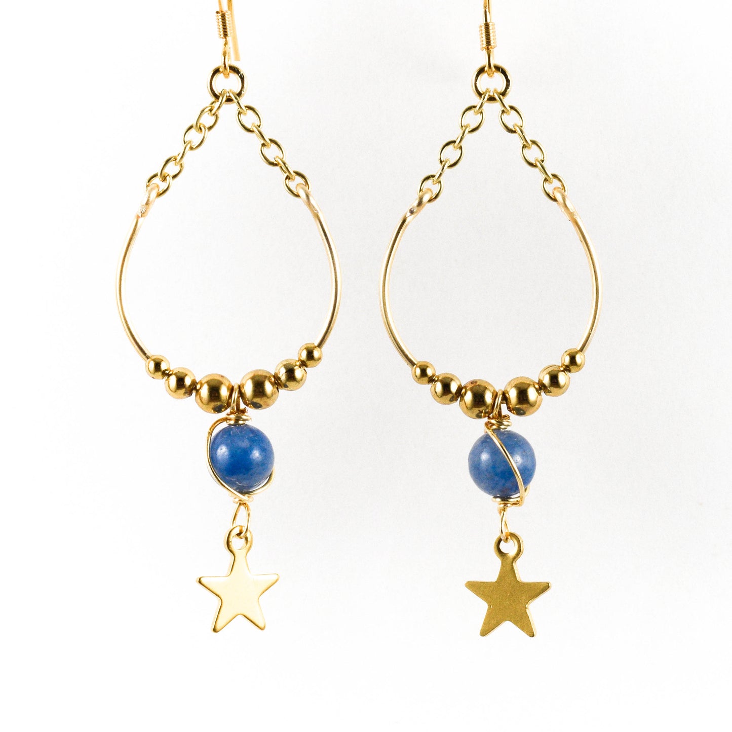 Cosmic Blue Teardrops Earrings