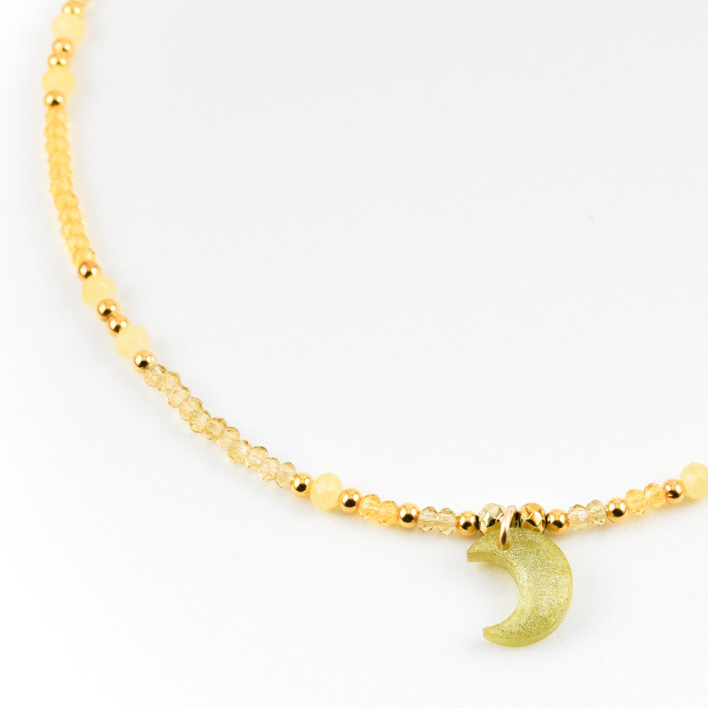 Pale yellow Moon Necklace