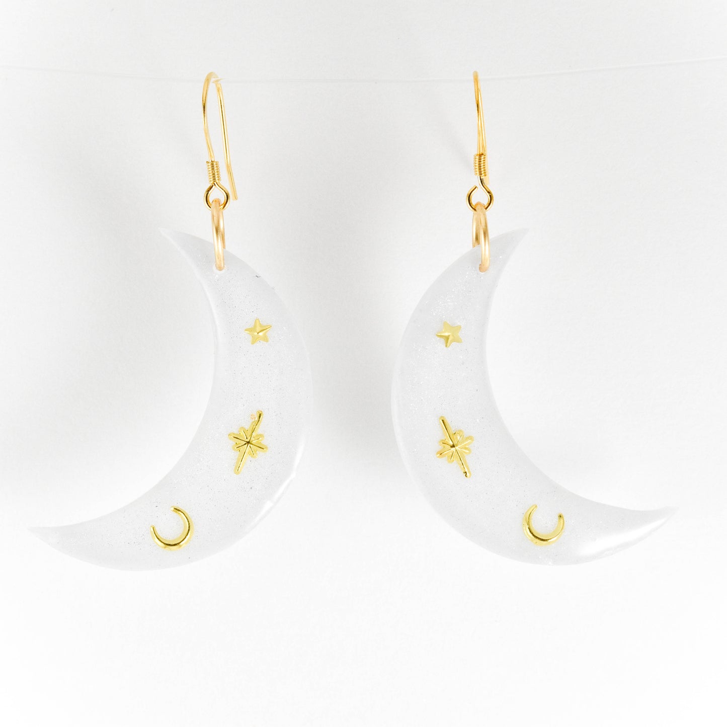 White smoke Luna Earrings