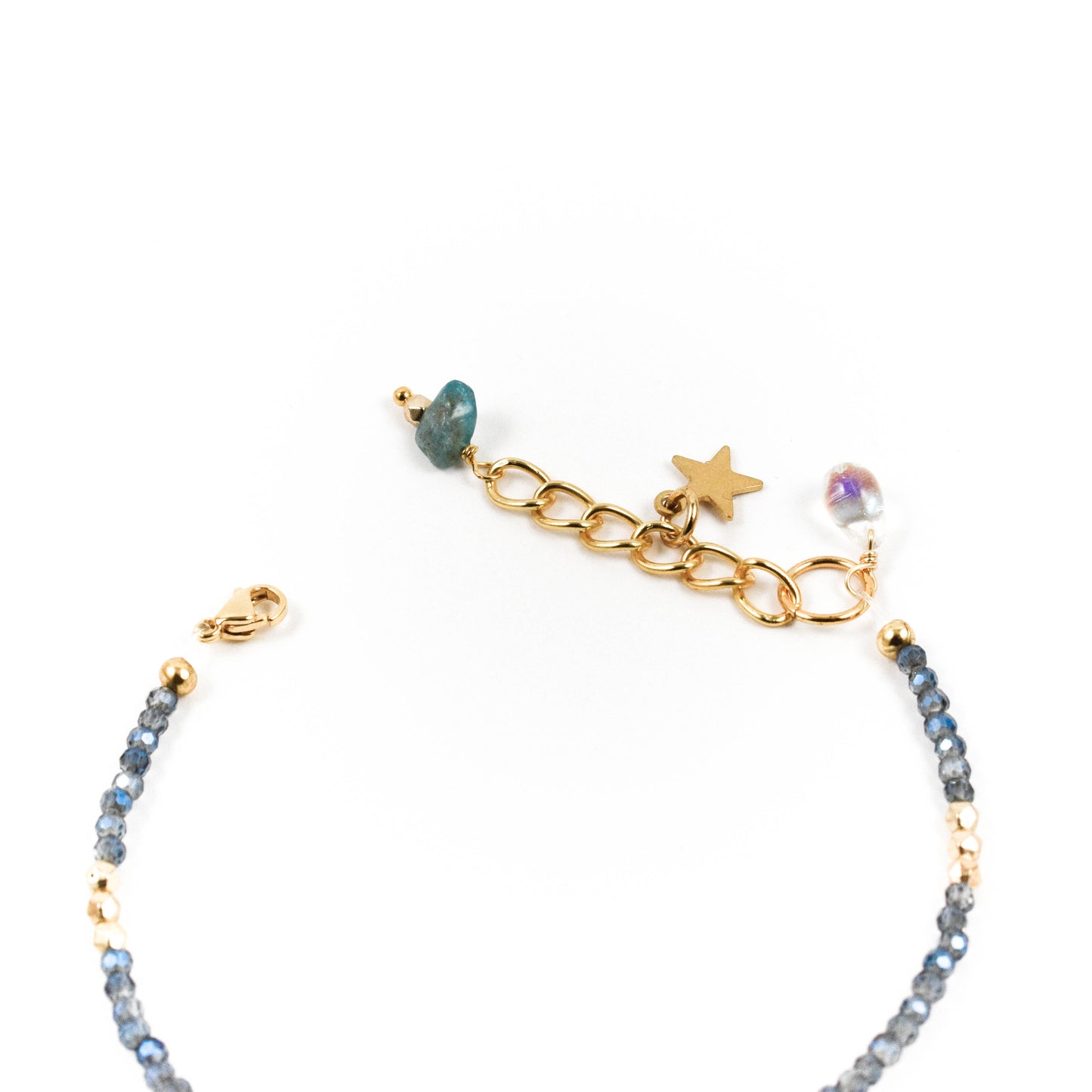 Blue Apatite Charm Bracelet