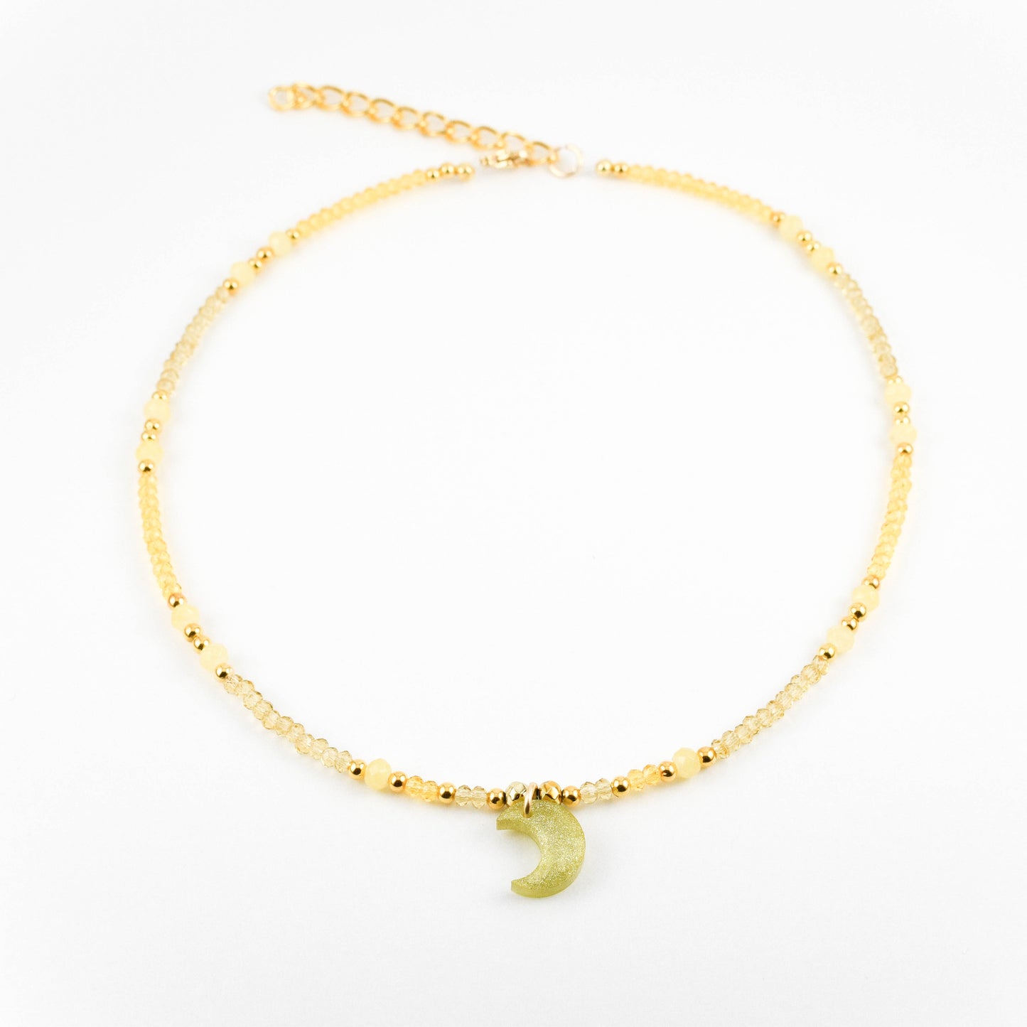 Pale yellow Moon Necklace