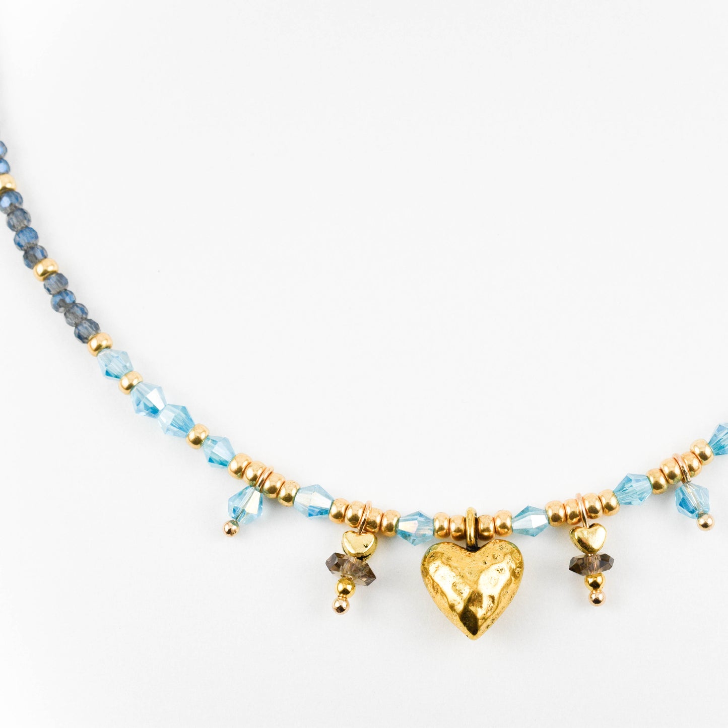 Celestial blue Golden Heart Necklace