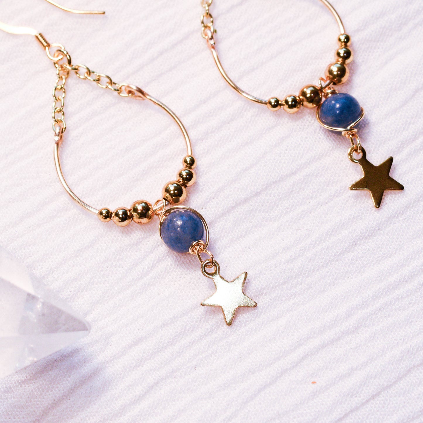 Cosmic Blue Teardrops Earrings