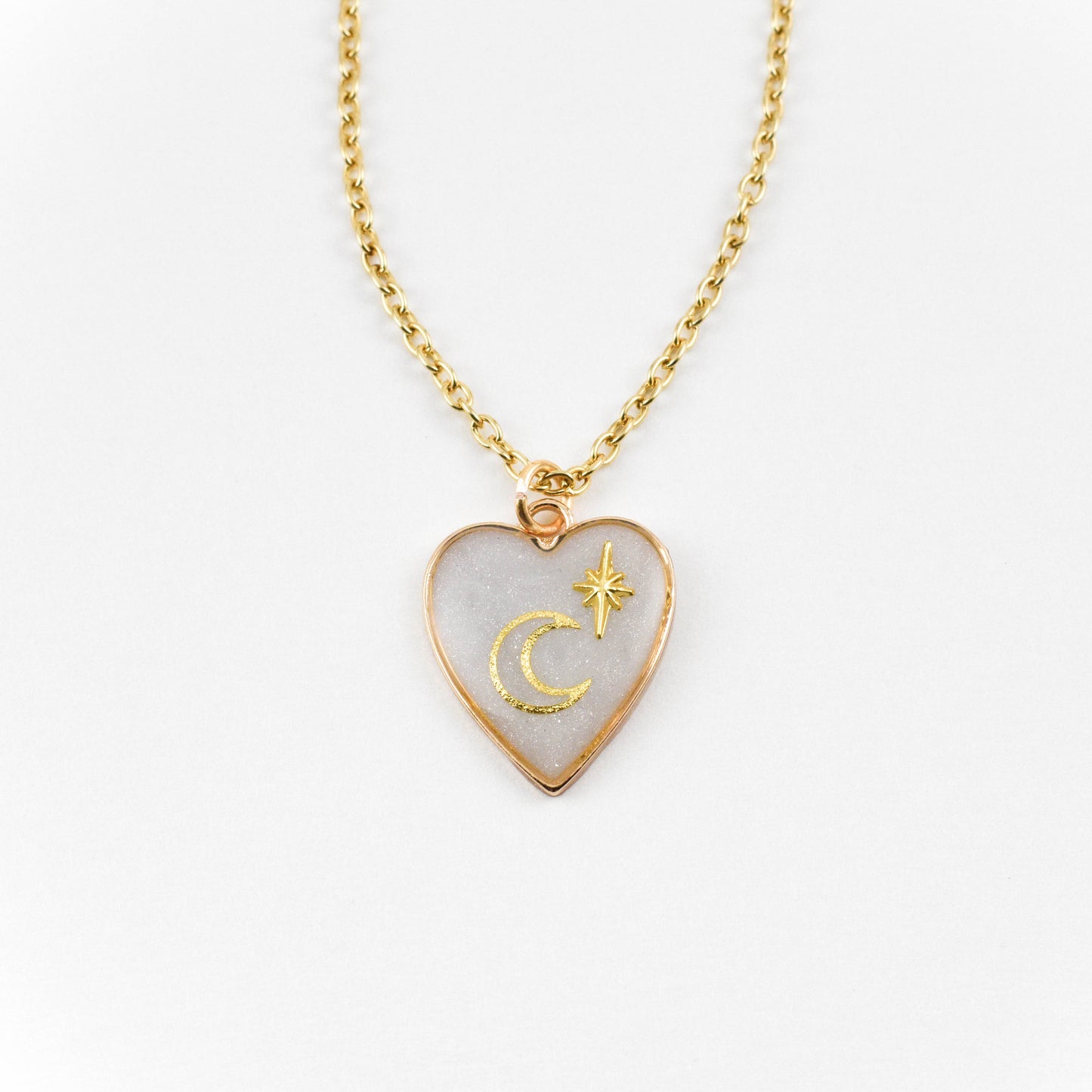 White Heart Necklace