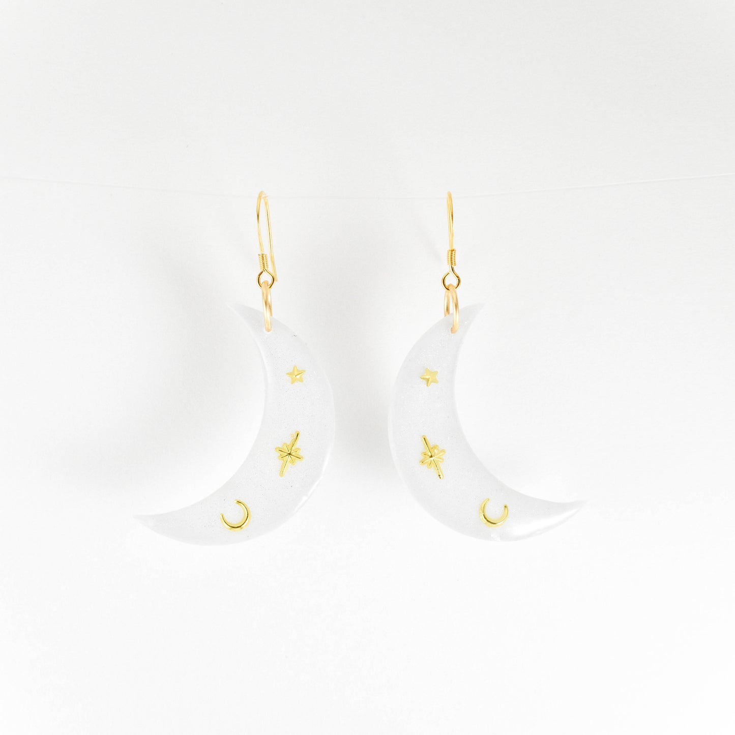 White smoke Luna Earrings