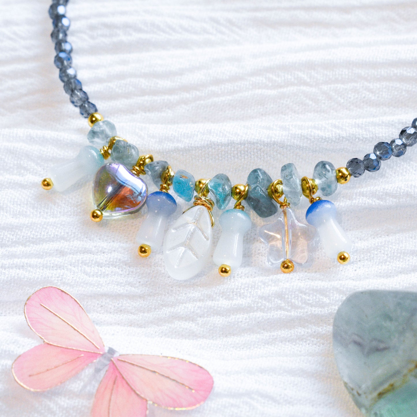 Blue Apatite Charm Bracelet