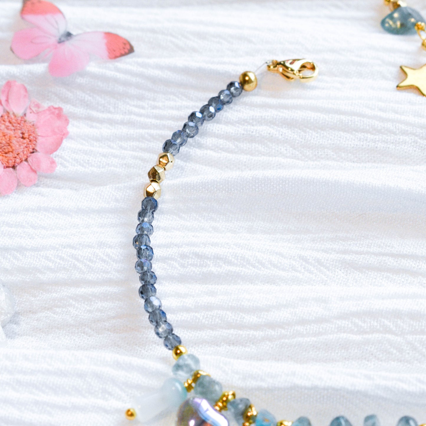 Blue Apatite Charm Bracelet