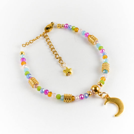 Colorful Moon and Star Bracelet