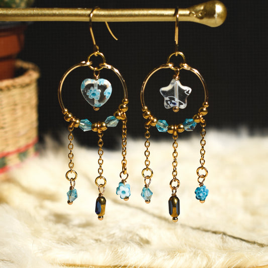 Blue lamp work Earrings