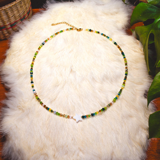 Star child Green Necklace
