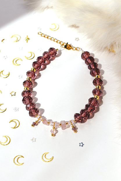 Strawberry Mauve Crystal Bracelet