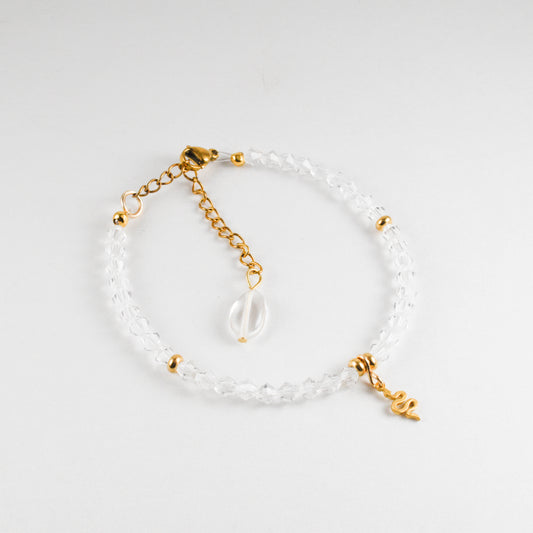 Crystal Quartz Golden Snake Bracelet