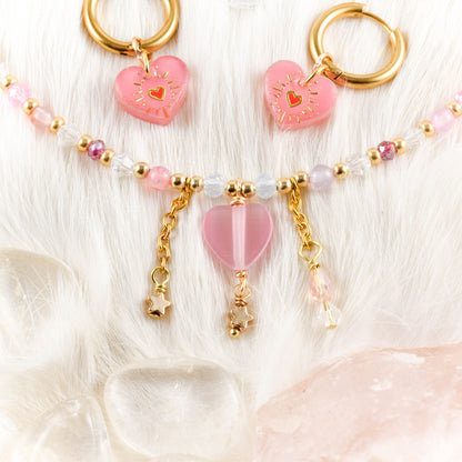 Princess of Hearts Beaded Necklace