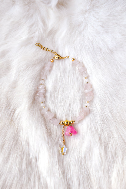 Rose Quartz Flower Bracelet