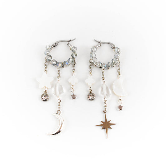 Winter Sky Charm Hoop Earrings