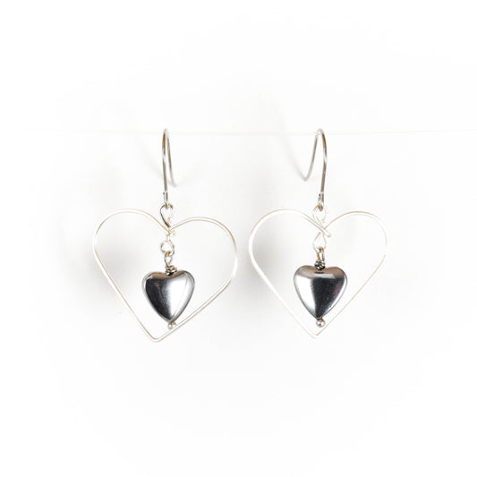 Silver Heartstruck Earrings