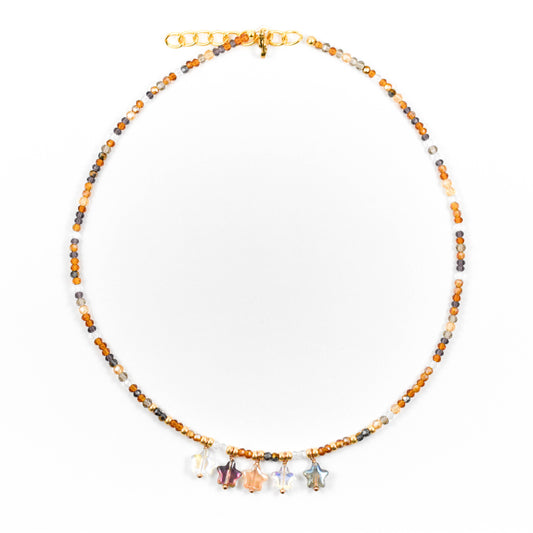 Iridescent Star Beaded Necklace