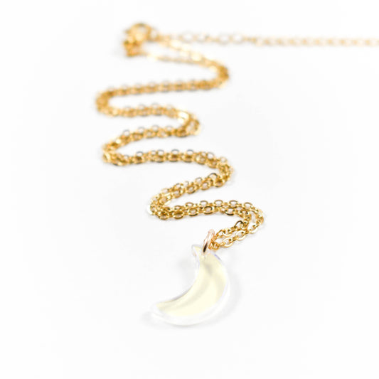 Golden Opalite Moon Necklace