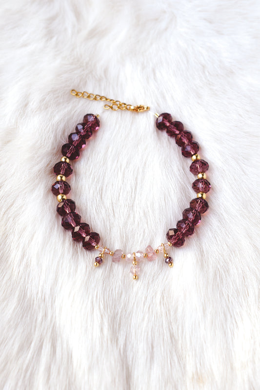 Strawberry Mauve Crystal Bracelet