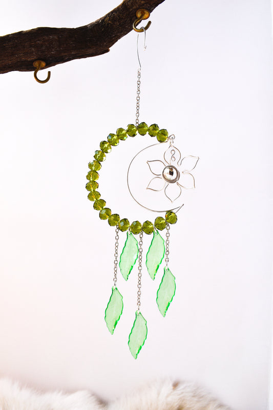 Silver Green Moon hanging
