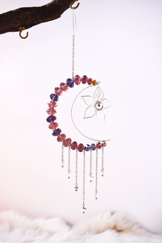 Silver Purple Moon hanging
