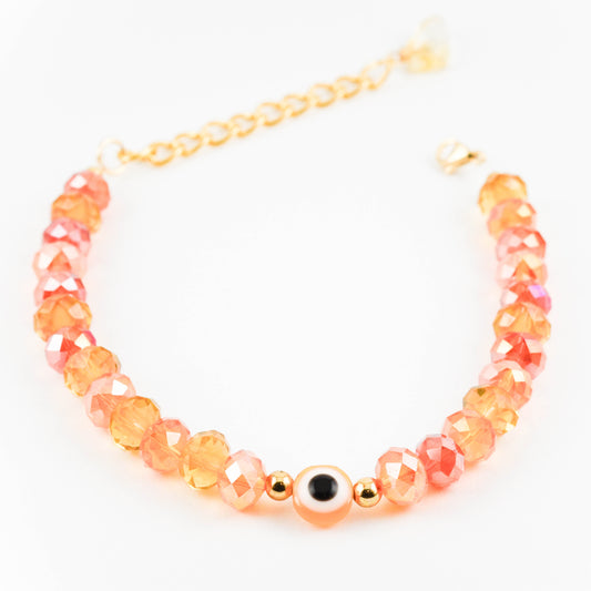 Tangerine Orange Evil eye Bracelet