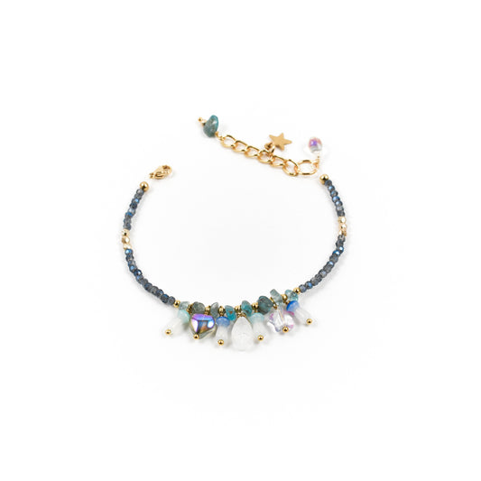 Blue Apatite Charm Bracelet