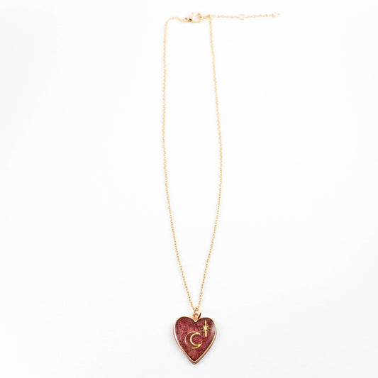 Antique ruby Heart Necklace