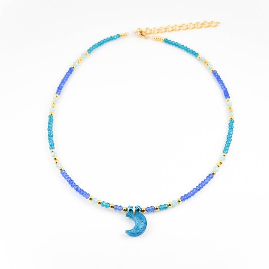 Sky Blue Moon Necklace
