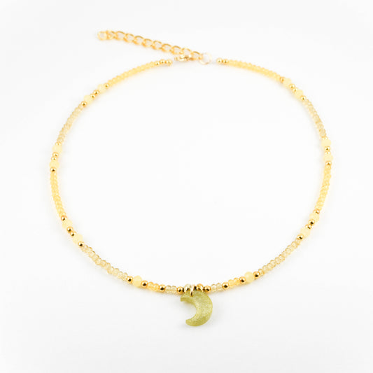 Pale yellow Moon Necklace