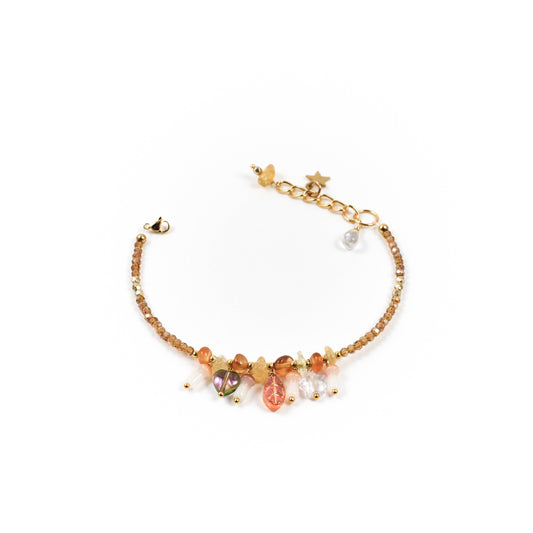 Carnelian Citrine Charm Bracelet