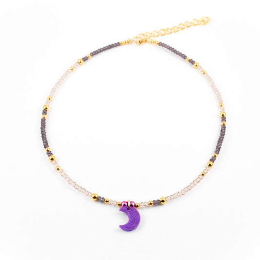 Royal purple Moon Necklace