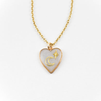 White Heart Necklace