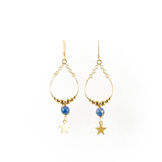 Cosmic Blue Teardrops Earrings
