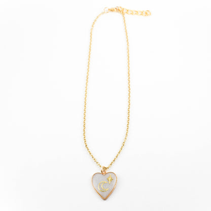 White Heart Necklace